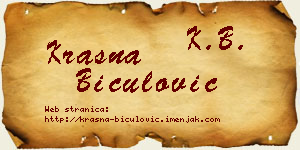 Krasna Biculović vizit kartica
